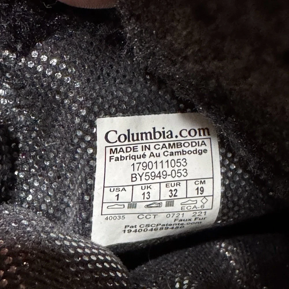 Columbia Youth Minx Mid III Snow Boots Gray Waterproof Insulated Girls Size US 1